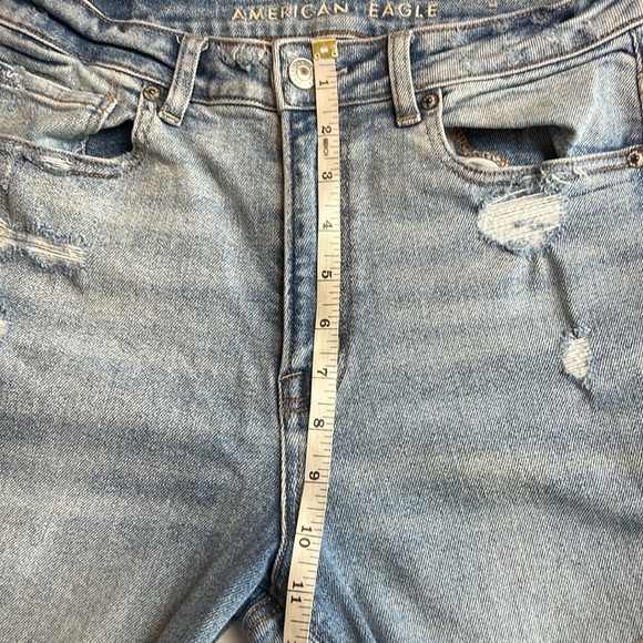American Eagle stretch, high waist, distressed jeans, size 6 New - Picture 10 of 11